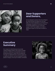 Black Purple and Cream Annual Charity Report - Page 2