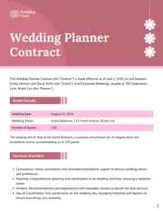 Wedding Planner Contract Template - Page 1