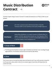 Music Distribution Contract Template Default - Page 1