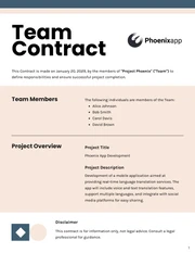 Team Contract Template - Page 1