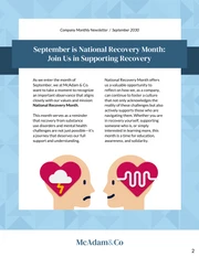 Creating a Recovery-Friendly Workplace Company Newsletter - Page 2