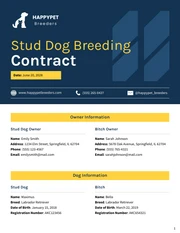 Stud Dog Breeding Contract Template - Page 1