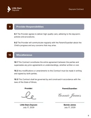 Daycare Contract Template - Page 4