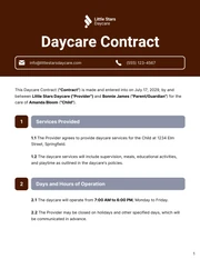 Daycare Contract Template - Page 1