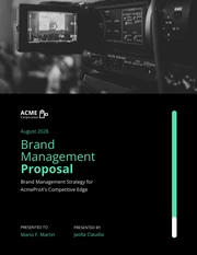 Dark Green Minimalist Brand Management Proposal - Page 1