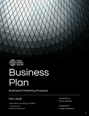 Black and White Simple Diamond Business Plan - Page 1