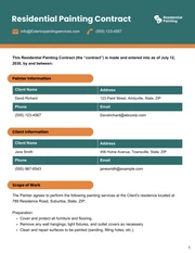 Residential Painting Contract Template - Page 1