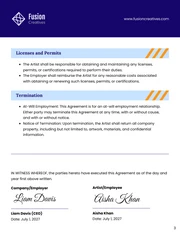 Visual Artist Contract Template - Page 3