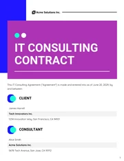 IT Consulting Contract Template - Page 1