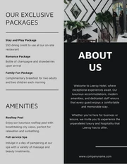 Minimalist Black and Grey Hotel Brochure - Page 2