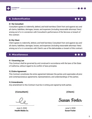 Nurse Consultant Contract Template - Page 5