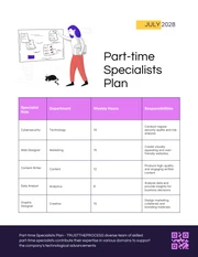 Purple Flat Illustration Staffing Plan - Page 4