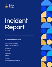 Blue And Orange Pattern Incident Report - Page 1