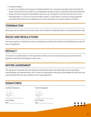 Simple Orange and White Lease Contract - Page 3