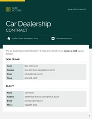 Car Dealership Contract Template - Page 1