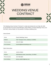 Wedding Venue Contract Template - Page 1