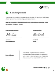 Soccer Player Contract Template - Page 4