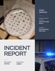 Blue And White Simple Incident Report - Page 1