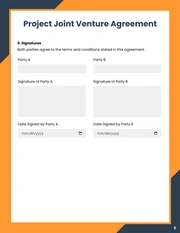 Navy and Orange Modern Project Joint Venture Agreement - Page 5