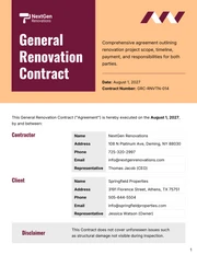 General Renovation Contract Template - Page 1