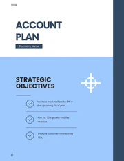 Modern Dark Blue Account Plan - Page 1