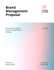 White And Gradient Color Simple Brand Management Proposals - Page 1