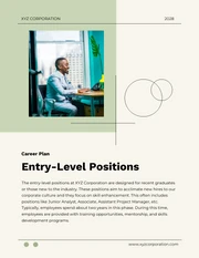 Pastel Green Simple Line Career Plan - Page 1