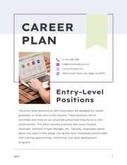 Simple Blue Purple Career Plan - Page 1