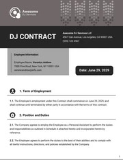 DJ Contract Template - Page 1