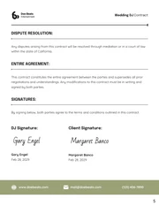 Wedding DJ Contract Template - Page 5