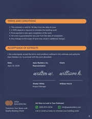 Building Work Estimate Template - Page 2