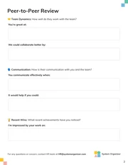 Peer-to-Peer Review Human Resource Form Template - Page 2