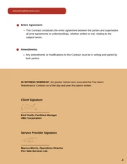 Fire Alarm Maintenance Contract Template - Page 4