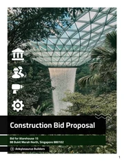 Dark Green Construction Bid Proposal Template - Page 1