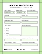 Light Green Incident Report - Page 1