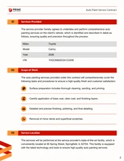 Auto Paint Service Contract Template - Page 2