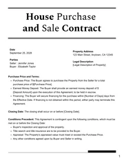 Minimalist Clean Black and White Purchase and Sale Agreement Contracts - Page 1