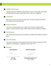 Woodworking Contract Template - Page 3