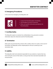 Babysitter Contract Template - Page 3