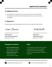 Babysitter Contract Template - Page 4