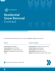 Residential Snow Removal Contract Template - Page 1