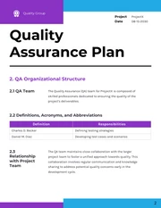 Clean Minimalist Quality Assurance Plan - Page 2