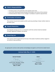 Self Employed Cleaning Contract Template - Page 2