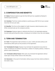 Truck Driver Contract Template - Page 2