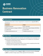 Business Renovation Contract Template - Page 1