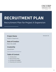 Blue And Grey Minimalist Recruitment Plan - Page 1