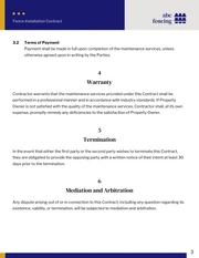 Fence Installation Contract Template - Page 3