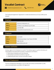 Vocalist Contract Template - Page 1