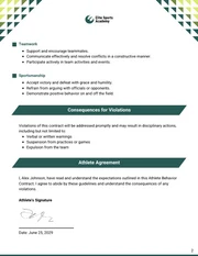 Athlete Behavior Contract Template - Page 2