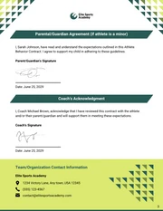 Athlete Behavior Contract Template - Page 3